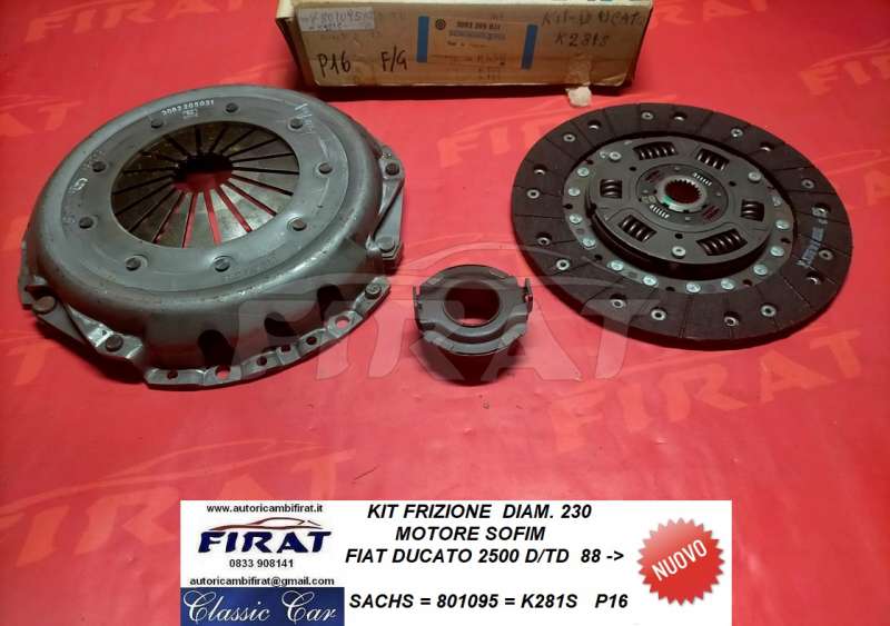 KIT FRIZIONE FIAT DUCATO 2500 D/TD 88-> (SACHS)